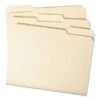 Smead Top Tab File Folders With Antimicrobial Product Protection, 1/3-Cut Tabs: Assorted, Letter, 0.75" Expansion, Manila, 100/Box