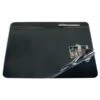 Overlay Desk Pad With Antimicrobial Treatment, 19" X 24", Black/Clear