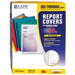 C-Line Vinyl Report Covers, 0.13" Capacity, 8.5 X 11, Clear/Clear, 50/Box -Office Supplies Shop 6b724f24fdeb7db7b5d2447843507a52b0