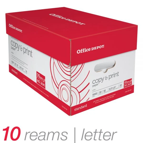 Multi-Use Printer & Copier Paper, Letter Size (8 1/2" X 11"), 5000 Total Sheets, 92 (U.S.) Brightness, 20 Lb, White, 500 Sheets Per Ream, Case Of 10 Reams 7 Multi-Use Printer & Copier Paper, Letter Size (8 1/2" X 11"), 5000 Total Sheets, 92 (U.S.) Brightness, 20 Lb, White, 500 Sheets Per Ream, Case Of 10 Reams - Image 5