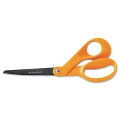Franklin Fiskars Our Finest Scissors, 8" Long, 3.1" Cut Length, Orange Offset Handle