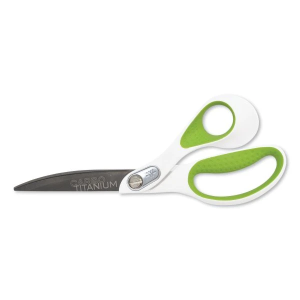 Westcott CarboTitanium Bonded Scissors, 9" Long, 4.5" Cut Length, White/Green Bent Handle 3 Westcott CarboTitanium Bonded Scissors, 9" Long, 4.5" Cut Length, White/Green Bent Handle