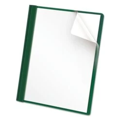 Oxford Clear Front Report Cover, Three-Prong Fastener, 0.5" Capacity, 8.5 X 11, Clear/ Hunter Green, 25/Box