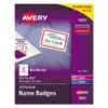 Avery Flexible Self-Adhesive Laser/Inkjet Name Badge Labels, 2 1/3 X 3 3/8, RD, 400/BX