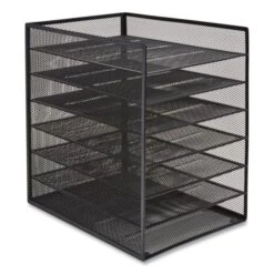 TRU RED Front-Load Enclosed Wire Mesh Horizontal Document Organizer, 6 Sections, Letter-Size, 9.25 X 13.38 X 13.38, Matte Black -Office Supplies Shop 6eac8503bbc1b19fe1735189886679a8e1