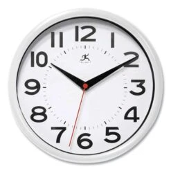 Infinity Instruments Metro Wall Clock, 9" Diameter, White Case, 1 AA (sold Separately)