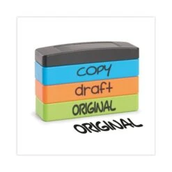 Trodat Interlocking Stack Stamp, COPY, DRAFT, ORIGINAL, 1.81" X 0.63", Assorted Fluorescent Ink -Office Supplies Shop 715201744fc1b1180c741bf40595d14ce3