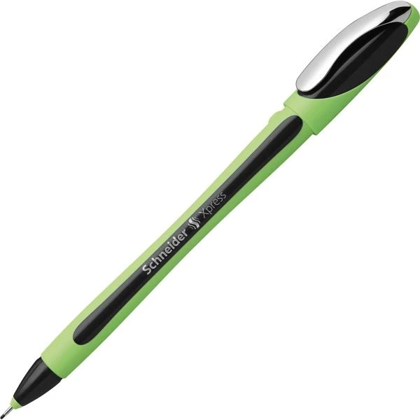 Schneider® Xpress Fineliner Porous Point Pen, Stick, Medium 0.8 Mm, Black Ink, Black/Green Barrel, 10/Box 6 Schneider® Xpress Fineliner Porous Point Pen, Stick, Medium 0.8 Mm, Black Ink, Black/Green Barrel, 10/Box - Image 4