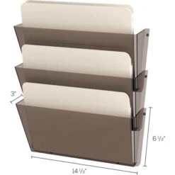 Deflecto Unbreakable DocuPocket Wall File, 3 Sections, Letter Size, 14.5" X 3" X 6.5", Smoke, 3/Pack 16 Deflecto Unbreakable DocuPocket Wall File, 3 Sections, Letter Size, 14.5" X 3" X 6.5", Smoke, 3/Pack -Office Supplies Shop 73a34136dddd3c91d212e0f522a361b3e9