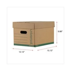 Universal Professional-Grade Heavy-Duty Storage Boxes, Letter/Legal Files, Kraft/Green, 12/Carton -Office Supplies Shop 748a7011f1ed9ee4d40f6669a931f3d6fc