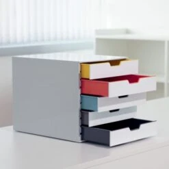 DURABLE VARICOLOR MIX 5 Drawer Desktop Storage Box, White/Multicolor -Office Supplies Shop 758e75b51deddb0f2b1f4561cfdad83729