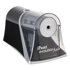 Westcott IPoint Evolution Axis Pencil Sharpener, AC-Powered, 4.25 X 7 X 4.75, Black/Silver