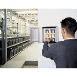 Durable Locking Key Cabinet, 54-Key, Brushed Aluminum, Silver, 11.75 X 4.63 X 11 16 Durable Locking Key Cabinet, 54-Key, Brushed Aluminum, Silver, 11.75 X 4.63 X 11 -Office Supplies Shop 772984f54f860031b93e1a045267b47a1a