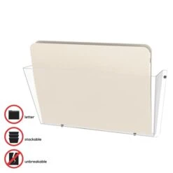Deflecto Unbreakable DocuPocket Wall File, Letter Size, 14.5" X 3" X 6.5", Clear -Office Supplies Shop 7a8ccaf856f5e843bf06016e699b92b412