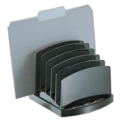 Officemate Incline Sorter, 6 Sections, Letter To Legal Size Files, 7.5" X 7.5" X 6.4", Black