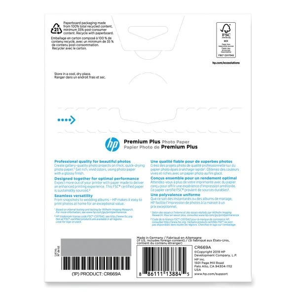 HP Premium Plus Photo Paper, 11.5 Mil, 5 X 7, Glossy White, 60/Pack 8 HP Premium Plus Photo Paper, 11.5 Mil, 5 X 7, Glossy White, 60/Pack - Image 6