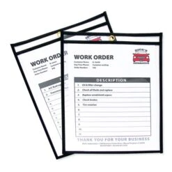 C-Line Shop Ticket Holders, Stitched, Both Sides Clear, 50 Sheets, 8.5 X 11, 25/Box