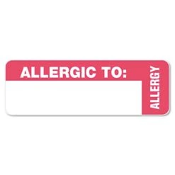 Tabbies Medical Labels, ALLERGIC TO, 1 X 3, White, 500/Roll