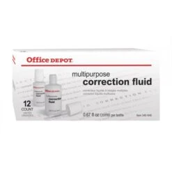 Correction Fluid, Multipurpose, 20 ML, White, Pack Of 12