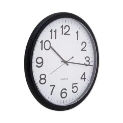 Universal Round Wall Clock, 13.5" Overall Diameter, Black Case, 1 AA (sold Separately) -Office Supplies Shop 7e6928b35599a8a1dca96b2798f4e5dd90