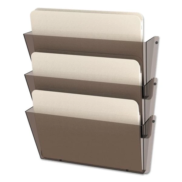 Deflecto Unbreakable DocuPocket Wall File, 3 Sections, Letter Size, 14.5" X 3" X 6.5", Smoke, 3/Pack 10 Deflecto Unbreakable DocuPocket Wall File, 3 Sections, Letter Size, 14.5" X 3" X 6.5", Smoke, 3/Pack - Image 8