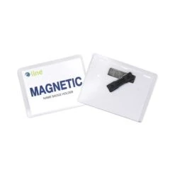 C-Line Magnetic Name Badge Holder Kit, Horizontal, 4w X 3h, Clear, 20/Box