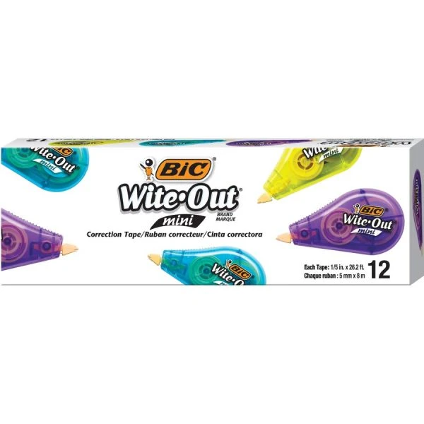 BIC Wite-Out Brand Mini Correction Tape, Non-Refillable, 0.2" X 26.2 Ft, Assorted 7 BIC Wite-Out Brand Mini Correction Tape, Non-Refillable, 0.2" X 26.2 Ft, Assorted - Image 5