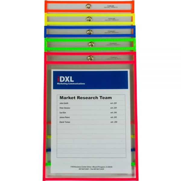 C-Line Stitched Shop Ticket Holders, Neon, Assorted 5 Colors, 75", 9 X 12, 25/BX 6 C-Line Stitched Shop Ticket Holders, Neon, Assorted 5 Colors, 75", 9 X 12, 25/BX - Image 4