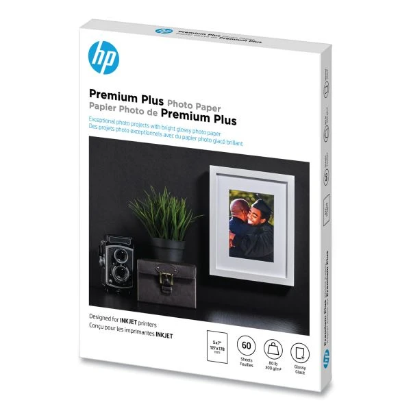 HP Premium Plus Photo Paper, 11.5 Mil, 5 X 7, Glossy White, 60/Pack 4 HP Premium Plus Photo Paper, 11.5 Mil, 5 X 7, Glossy White, 60/Pack - Image 2