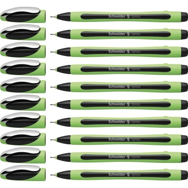 Schneider® Xpress Fineliner Porous Point Pen, Stick, Medium 0.8 Mm, Black Ink, Black/Green Barrel, 10/Box 13 Schneider® Xpress Fineliner Porous Point Pen, Stick, Medium 0.8 Mm, Black Ink, Black/Green Barrel, 10/Box - Image 11