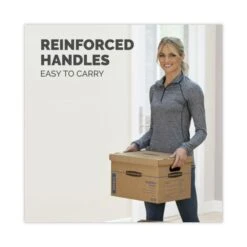 Bankers Box SmoothMove Classic Moving/Storage Boxes, Half Slotted Container (HSC), Small, 12" X 15" X 10", Brown/Blue, 20/Carton -Office Supplies Shop 83b537d7f2310604721d17455d8c77dd1c