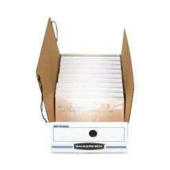 Bankers Box LIBERTY Check And Form Boxes, 9.25" X 23.75" X 4.25", White/Blue, 12/Carton -Office Supplies Shop 843df400375bbe5322975cd9ce75eb984e