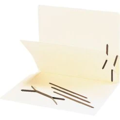 Smead One-Piece 2-Prong Fasteners For Smead Pre-Slit Folder Dividers, 0.63" And 1" Capacity, 2.75" Center To Center, Brown, 100/Box -Office Supplies Shop 87cda89772de0059e95f3d16bb1f4530dd