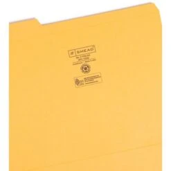 Smead Reinforced Top Tab Colored File Folders, 1/3-Cut Tabs: Assorted, Letter Size, 0.75" Expansion, Goldenrod, 100/Box -Office Supplies Shop 8a43476cd9e44a5de908399c8d95ee001c