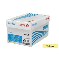 Xerox™ Xerox Vitality Pastel Color Multi-Use Printer & Copier Paper, Letter Size (8 1/2" X 11"), 5000 Total Sheets, 20 Lb, FSC Certified, 30% Recycled, Yellow, 500 Sheets Per Ream, Case Of 10 Reams -Office Supplies Shop 8b4dd24a9b194b9ea24e608c99c92c366c