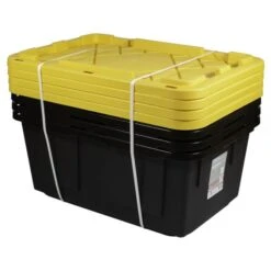 By Greenmade Professional Storage Totes, 23-Gallon, Black/Yellow, Pack Of 4 Totes 12 By Greenmade Professional Storage Totes, 23-Gallon, Black/Yellow, Pack Of 4 Totes -Office Supplies Shop 8b780466b66ad7332b5177809f5f9314e0