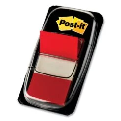 Post-it Flags Marking Page Flags In Dispensers, Red, 50 Flags/Dispenser, 12 Dispensers/Pack