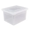 File Tote With Snap Lid And Built In Handles, Letter/Legal Size, 18" X 14 1/4" X 10-7/8", Clear