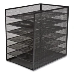 TRU RED Front-Load Enclosed Wire Mesh Horizontal Document Organizer, 6 Sections, Letter-Size, 9.25 X 13.38 X 13.38, Matte Black -Office Supplies Shop 8e24b822b43e6a8692f06db0f5c932638b