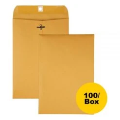 Quality Park Clasp Envelope, 28 Lb Bond Weight Kraft, #68, Square Flap, Clasp/Gummed Closure, 7 X 10, Brown Kraft, 100/Box -Office Supplies Shop 8e63d26682eaa80fc7300cfad778ec64ec