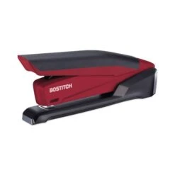 Bostitch InPower Spring-Powered Desktop Stapler With Antimicrobial Protection, 20-Sheet Capacity, Red