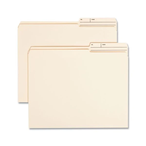 Smead Reinforced Guide Height File Folders, 2/5-Cut Printed Tabs: Right Position, Letter Size, 0.75" Expansion, Manila, 100/Box 3 Smead Reinforced Guide Height File Folders, 2/5-Cut Printed Tabs: Right Position, Letter Size, 0.75" Expansion, Manila, 100/Box