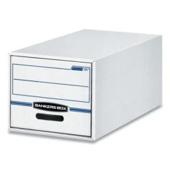 Bankers Box STOR/DRAWER Basic Space-Savings Storage Drawers, Legal Files, 16.75" X 19.5" X 11.5", White/Blue, 6/Carton