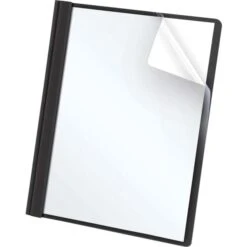 Oxford Clear Front Standard Grade Report Cover, Three-Prong Fastener, 0.5" Capacity, 8.5 X 11, Clear/Black, 25/Box -Office Supplies Shop 92b500631e624bde37c5e3d018a7ea4e52
