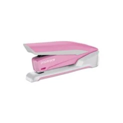 Bostitch InCourage Spring-Powered Desktop Stapler With Antimicrobial Protection, 20-Sheet Capacity, Pink/Gray