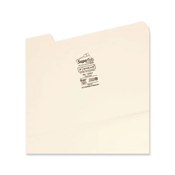 Smead SuperTab Top Tab File Folders, 1/3-Cut Tabs: Assorted, Legal Size, 0.75" Expansion, 14-pt Manila, 50/Box 6 Smead SuperTab Top Tab File Folders, 1/3-Cut Tabs: Assorted, Legal Size, 0.75" Expansion, 14-pt Manila, 50/Box - Image 4