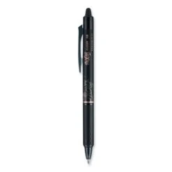 Pilot FriXion Clicker Erasable Gel Pen, Retractable, Bold 1 Mm, Black Ink, Black Barrel, Dozen