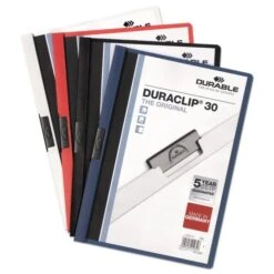 Durable DuraClip Report Cover, Clip Fastener, 8.5 X 11, Clear/Navy, 25/Box -Office Supplies Shop 960fb2fc99027b109f8ca77fd48fdff1d2