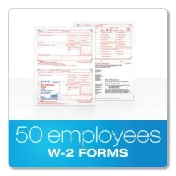 TOPS W-2 Tax Form For Inkjet/Laser Printers, Fiscal Year: 2022, Six-Part Carbonless, 8.5 X 5.5, 2 Forms/Sheet, 50 Forms Total -Office Supplies Shop 963d311423027cbaa180bc00433edbfa50