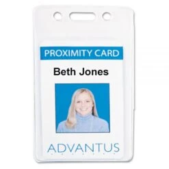 Advantus Proximity ID Badge Holders, Vertical, Clear 2.68" X 4.38" Holder, 2.38" X 3.63" Insert, 50/Pack -Office Supplies Shop 96f030e9a2e3dae1b5891076bda571cd43